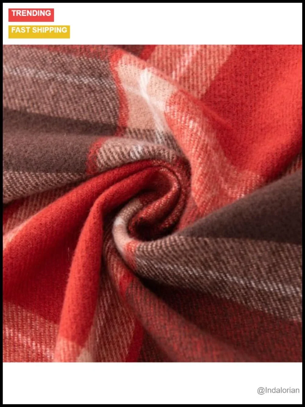 Winter Fringe Scarf Plaid Wrap Shawl Oversized Blanket Scarf